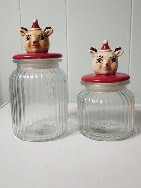 2 New Johanna Parker Reindeer Canisters